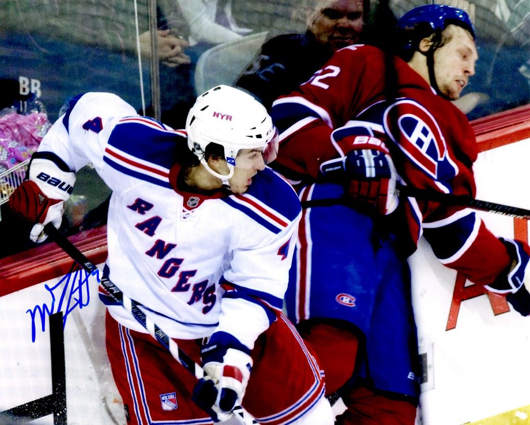 Autographed MICHAEL DEL ZOTTO 8X10 New York Rangers Photo
