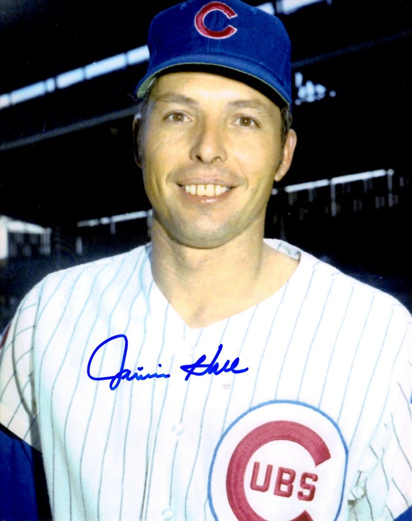 AUTOGRAPHED JIMMIE HALL 8X10 Chicago Cubs Photo