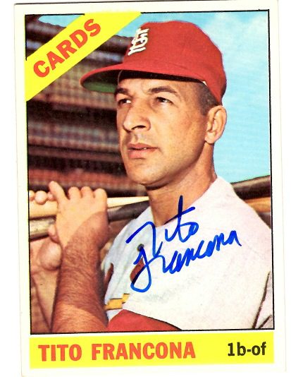 Autographed TITO FRANCONA 1966 Topps Card