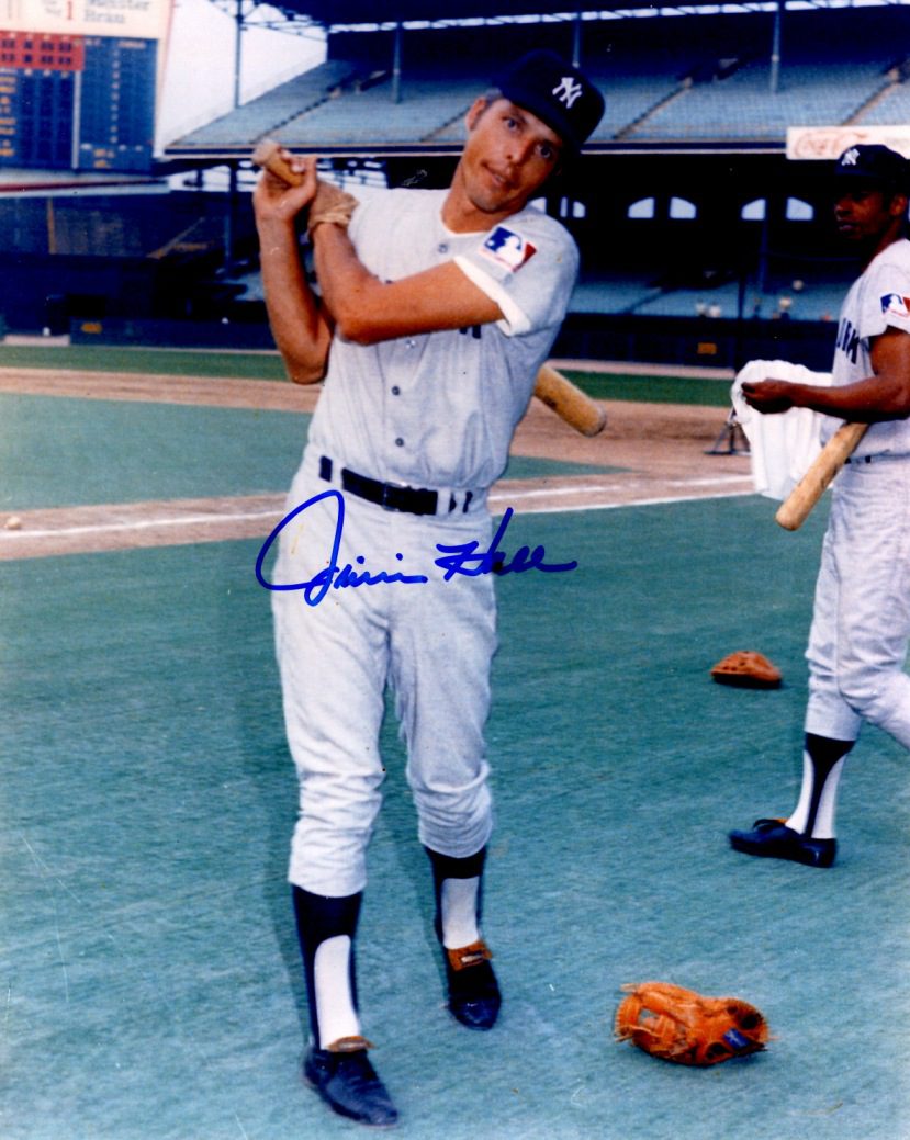 AUTOGRAPHED JIMMIE HALL 8X10 NEW YORK YANKEES photo