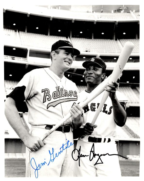 AUTOGRAPHED JIM GENTILE & LEON WAGNER photo  Baltimore Orioles