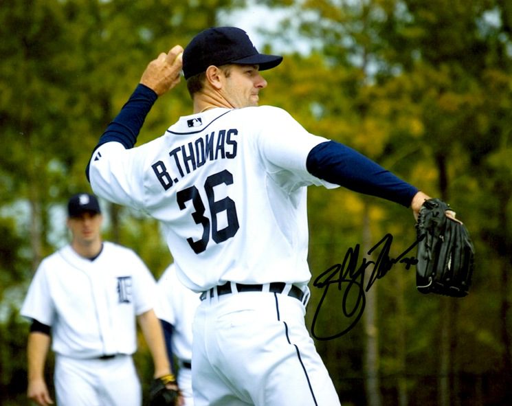 AUTOGRAPHED BRAD THOMAS 8X10 photo Detroit Tigers