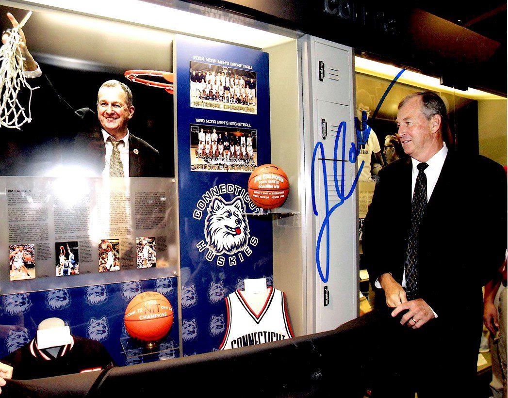Autographed JIM CALHOUN 8X10 UCONN photo