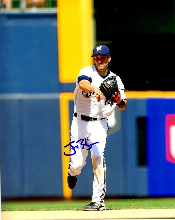 AUTOGRAPHED JEFF BIANCHI 8X10 photo Milwaukee Brewers