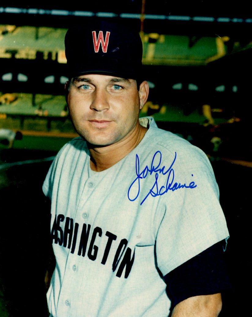 AUTOGRAPHED JOHN SCHAIVE 8X10 Washington Senators Photo