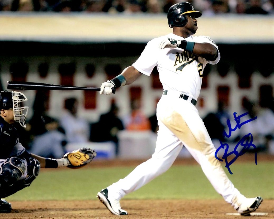 AUTOGRAPHED  MILTON BRADLEY 8X10 photo Oakland A's