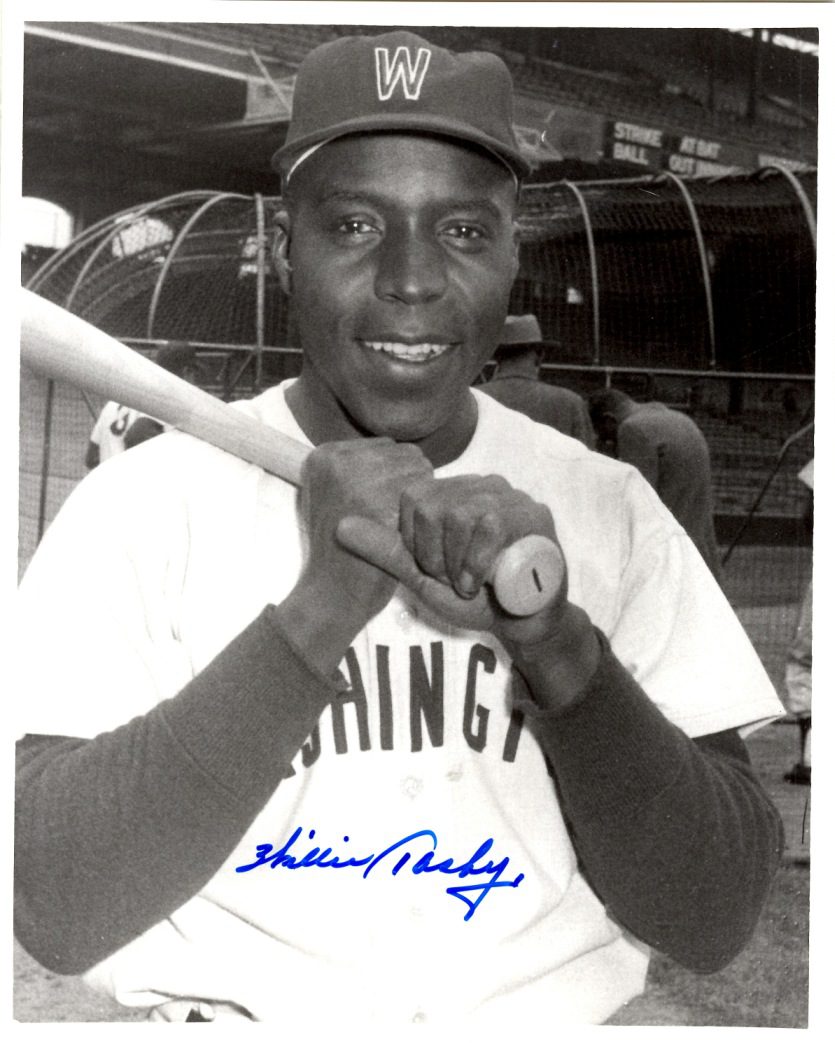 AUTOGRAPHED WILLIE TASBY 8X10 Washington Senators Photo