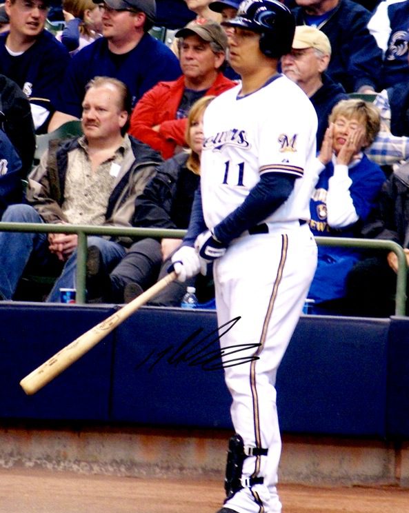 AUTOGRAPHED MIKE RIVERA 8X10 photo Milwaukee Brewers