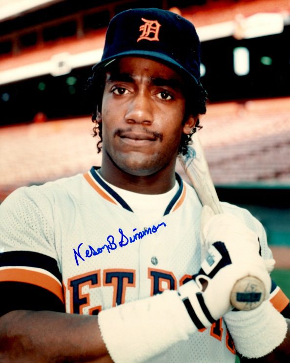 AUTOGRAPHED NELSON SIMMONS 8X10 photo Detroit Tigers