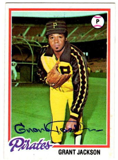 Autographed GRANT JACKSON 1978 Topps card