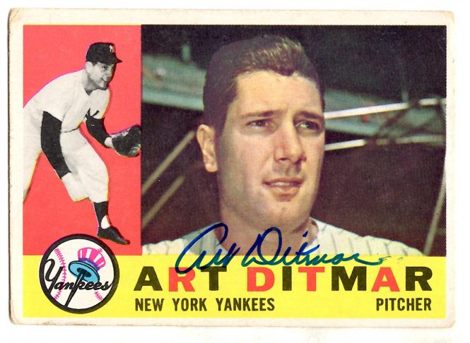 Autographed ART DITMAR 1960 Topps Card