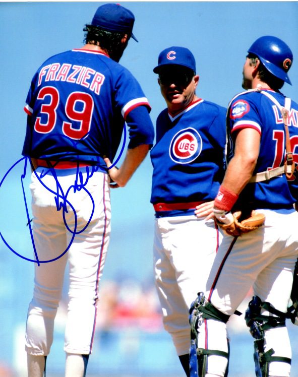 AUTOGRAPHED GEORGE FRAZIER 8X10 Chicago Cubs Photo