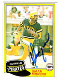 Autographed OMAR MORENO 1981 Topps Card