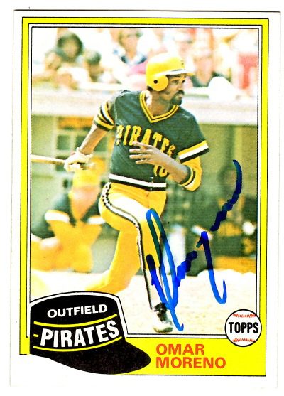 Autographed OMAR MORENO 1981 Topps Card