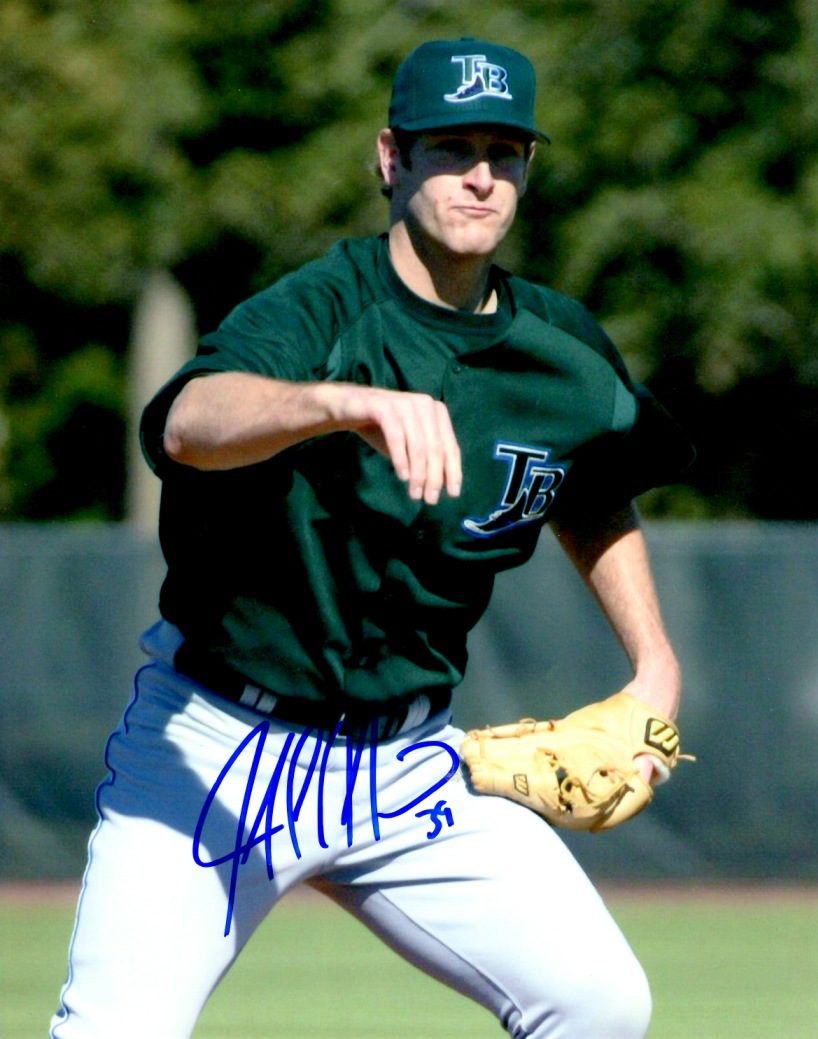 Autographed JASON CHILDERS 8X10 Tampa Bay Rays Photo.