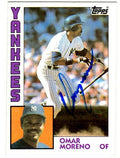 Autographed OMAR MORENO 1984 Topps Card