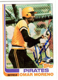 Autographed OMAR MORENO 1982 Topps Card