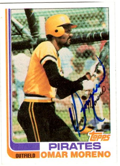 Autographed OMAR MORENO 1982 Topps Card
