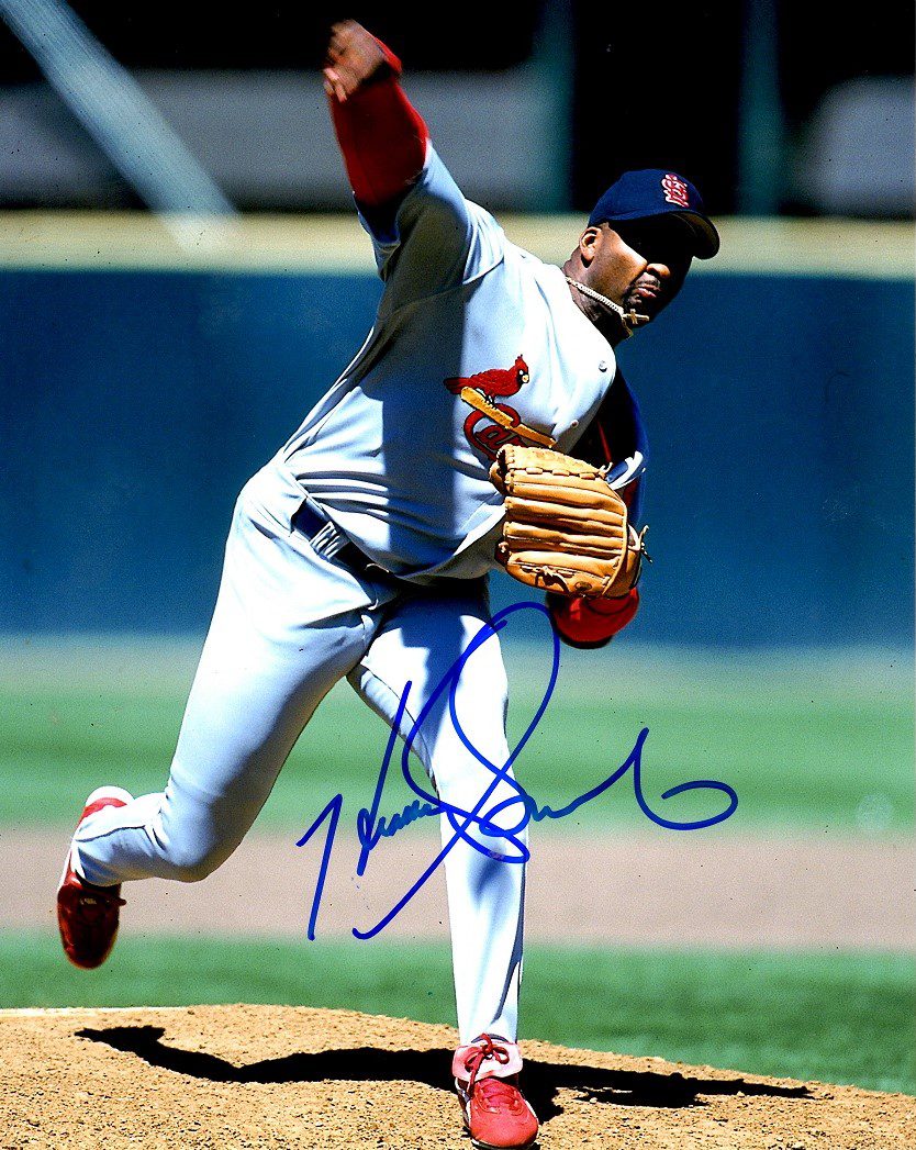 AUTOGRAPHED HEATHCLIFF SLOCUMB 8X10 St. Louis Cardinals photo