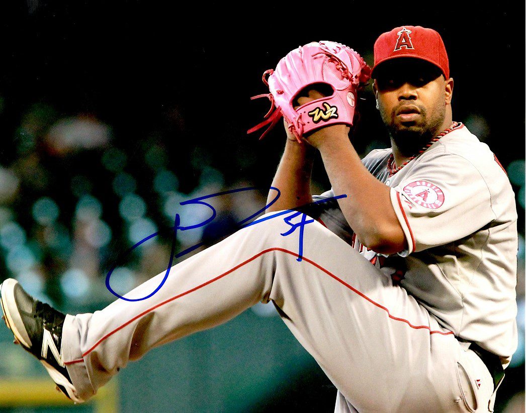 AUTOGRAPHED JEROME WILLIAMS 8X10 Los Angeles Angels Photo