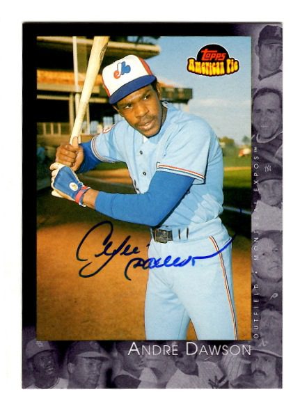Autographed ANDRE DAWSON 2001 TOPPS AMERICAN PIE CARD