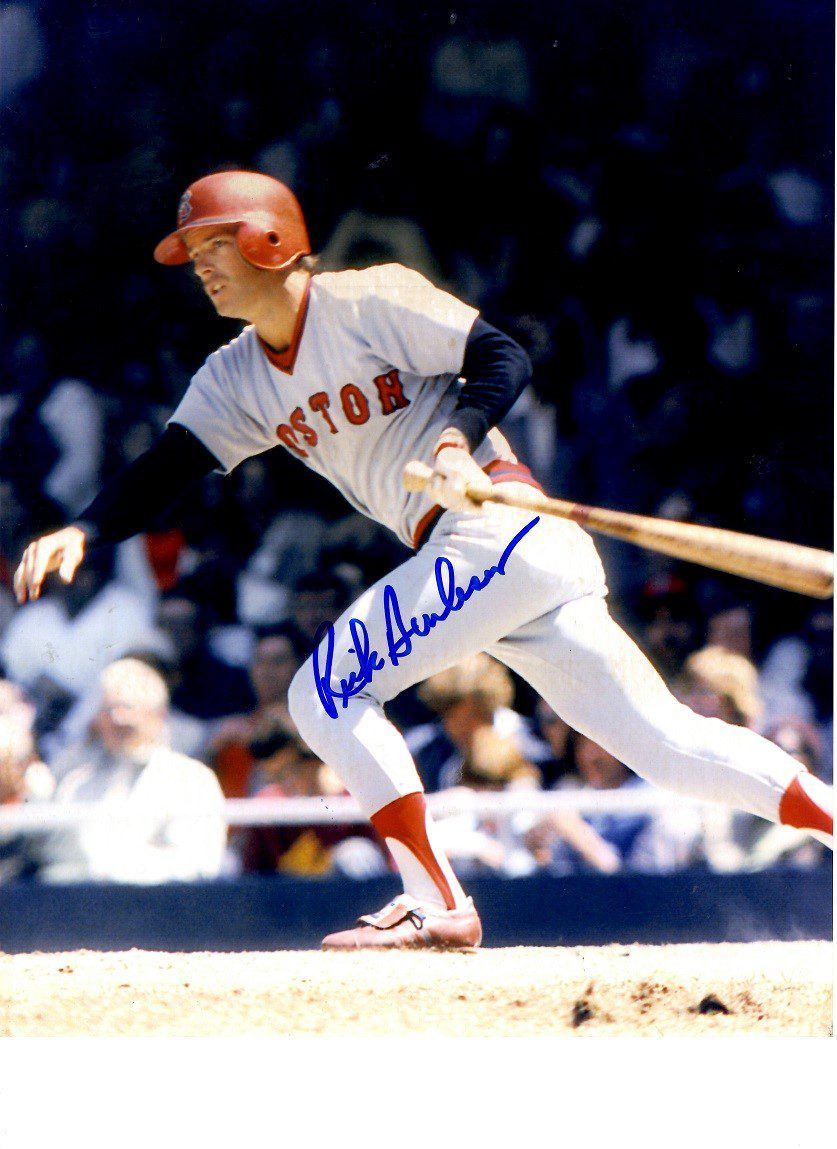 AUTOGRAPHED RICK BURLESON 8X10 Boston Red Sox photo