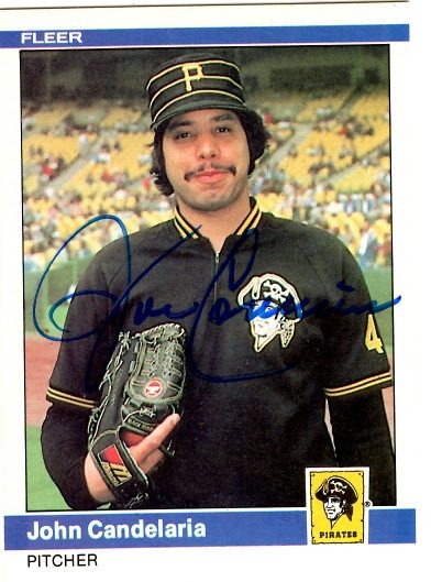 Autographed JOHN CANDELARIA  1984 Fleer Card