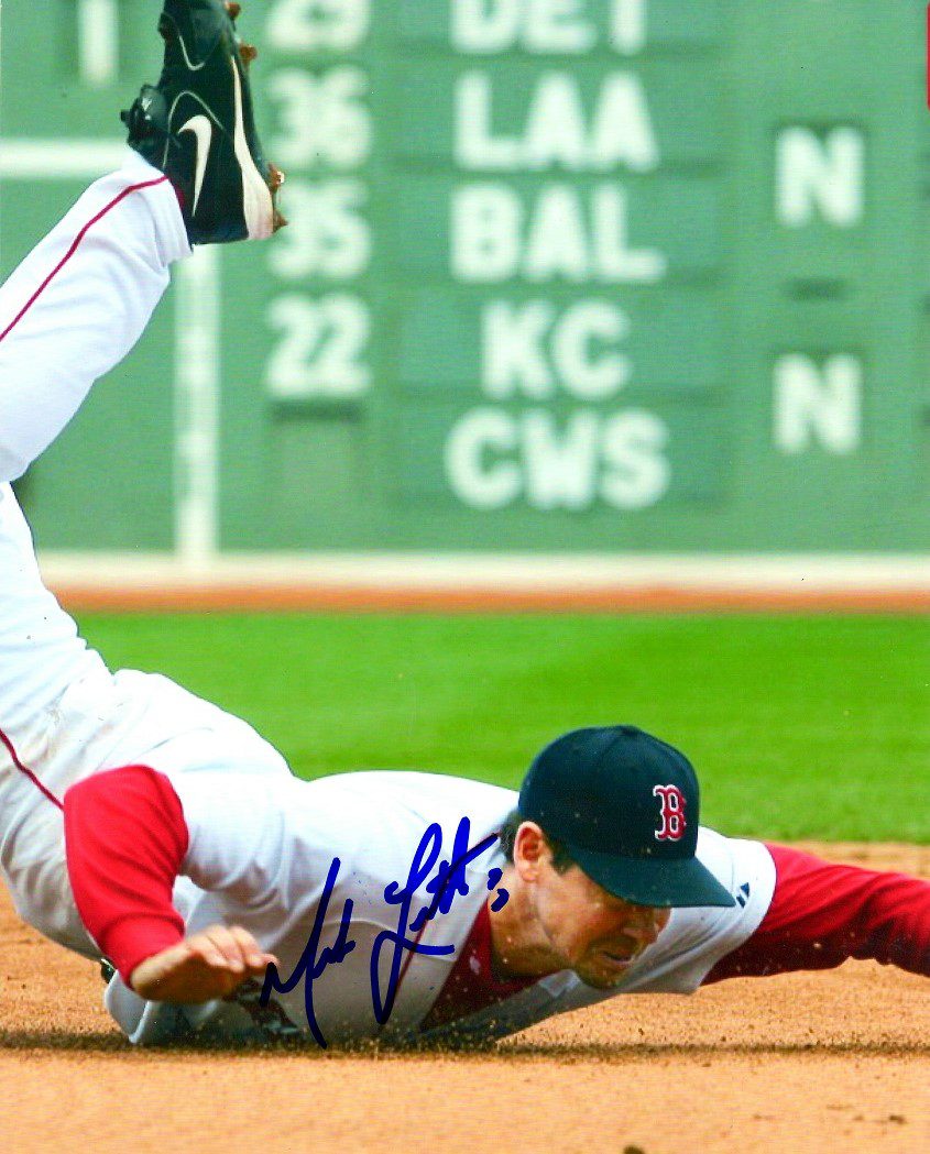 Autographed Mark Loretta 8x10 Boston Red Sox Photo