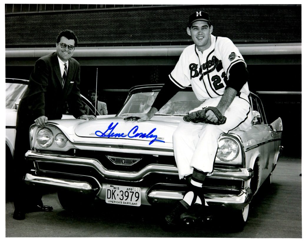 AUTOGRAPHED GENE CONLEY #1 8x10 Milwaukee Braves Photo