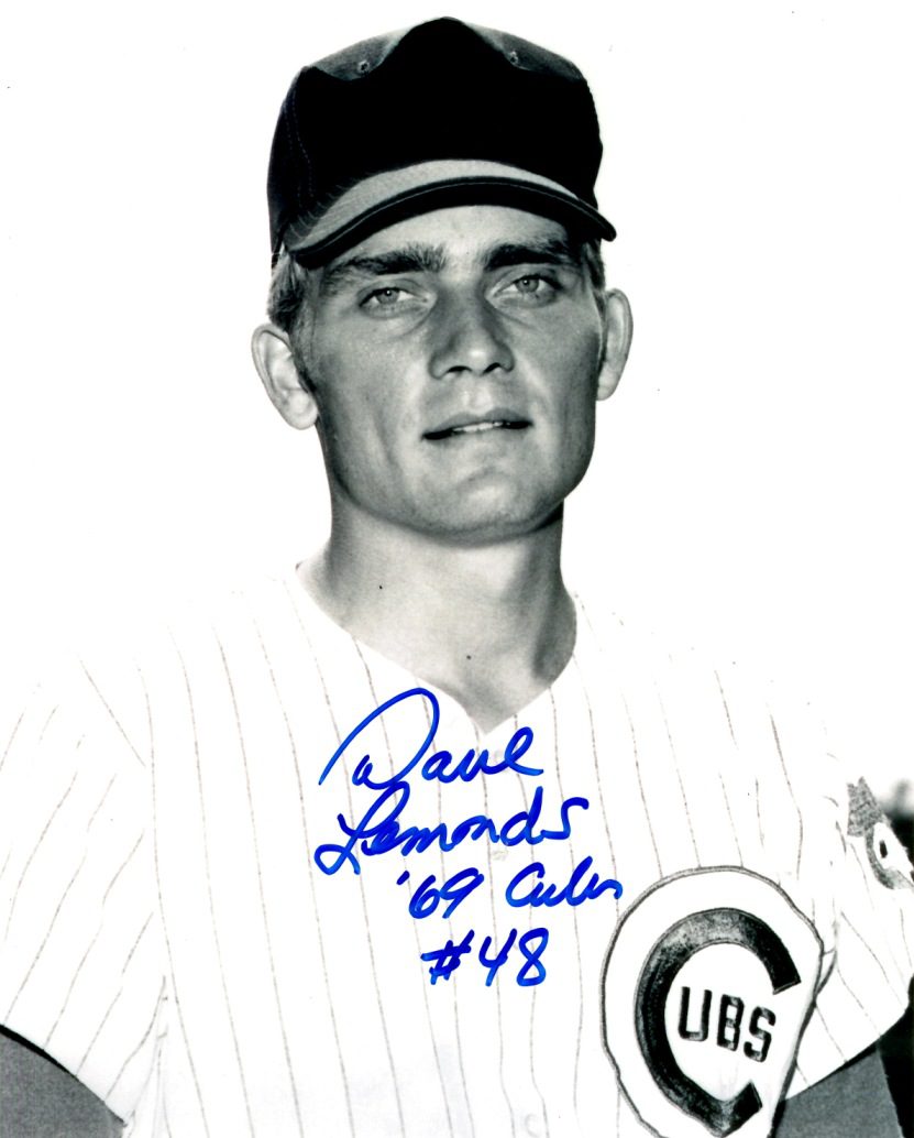 AUTOGRAPHED DAVE LEMONDS 8X10 Chicago Cubs Photo