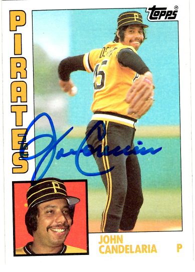 Autographed JOHN CANDELARIA 1984 Topps Card