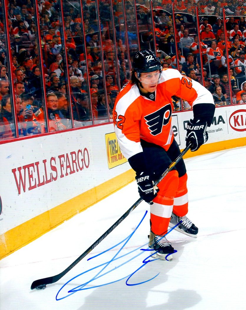 Autographed LUKE SCHENN 8X10 photo - Philadelphia Flyers