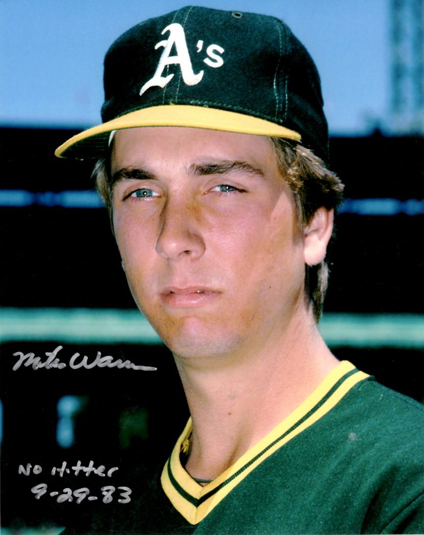 AUTOGRAPHED MIKE WARREN 8X10 photo Oakland A's