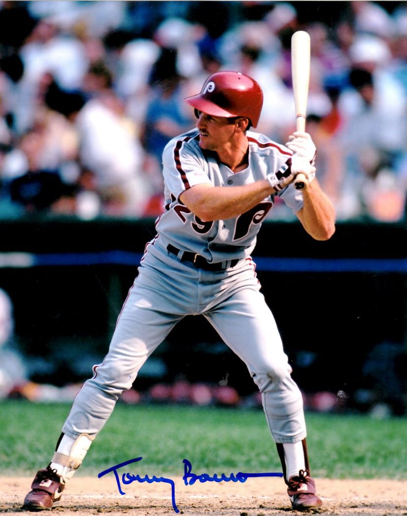 AUTOGRAPHED TOMMY BARRETT 8X10 Philadelphia Phillies Photo