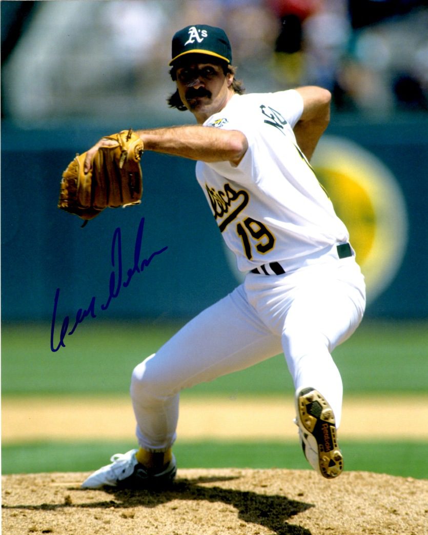 AUTOGRAPHED GENE NELSON 8X10 Oakland A's photo
