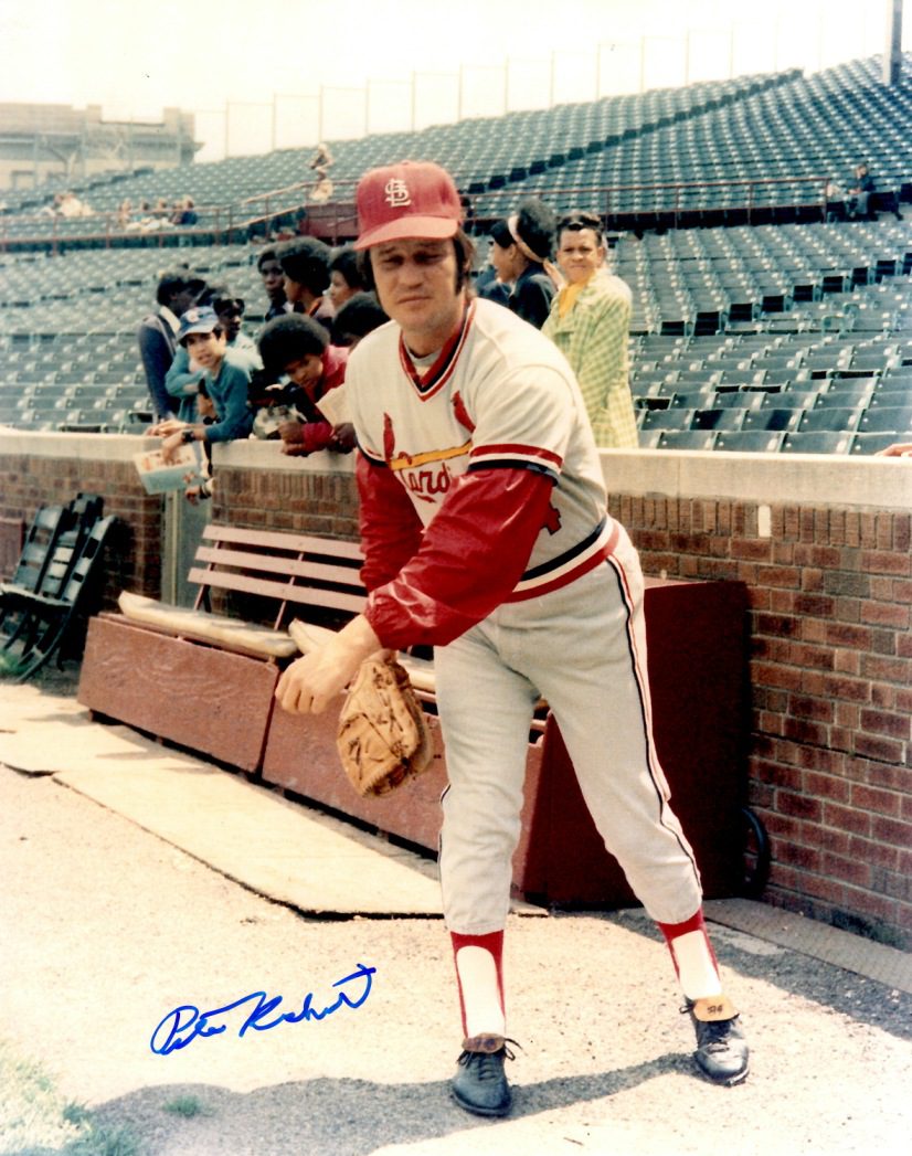 AUTOGRAPHED PETE RICHERT 8X10 St. Louis Cardinals photo