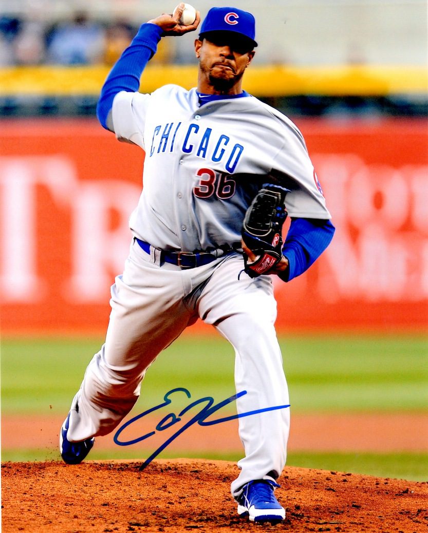 AUTOGRAPHED EDWIN JACKSON 8X10 Chicago Cubs Photo