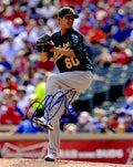AUTOGRAPHED JESSE CHAVEZ 8X10  A's Photo