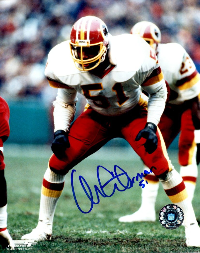 Autographed MONTE COLEMAN photo Washington Redskins