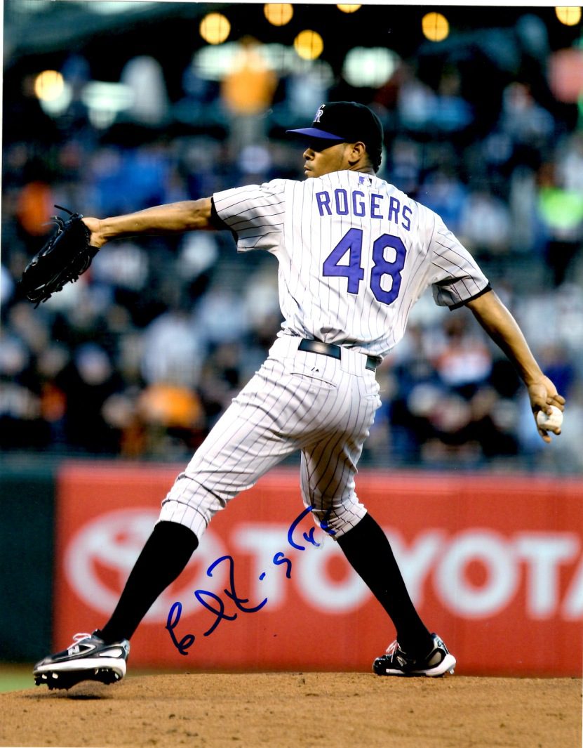AUTOGRAPHED ESMIL ROGERS 8X10 Colorado Rockies Photo