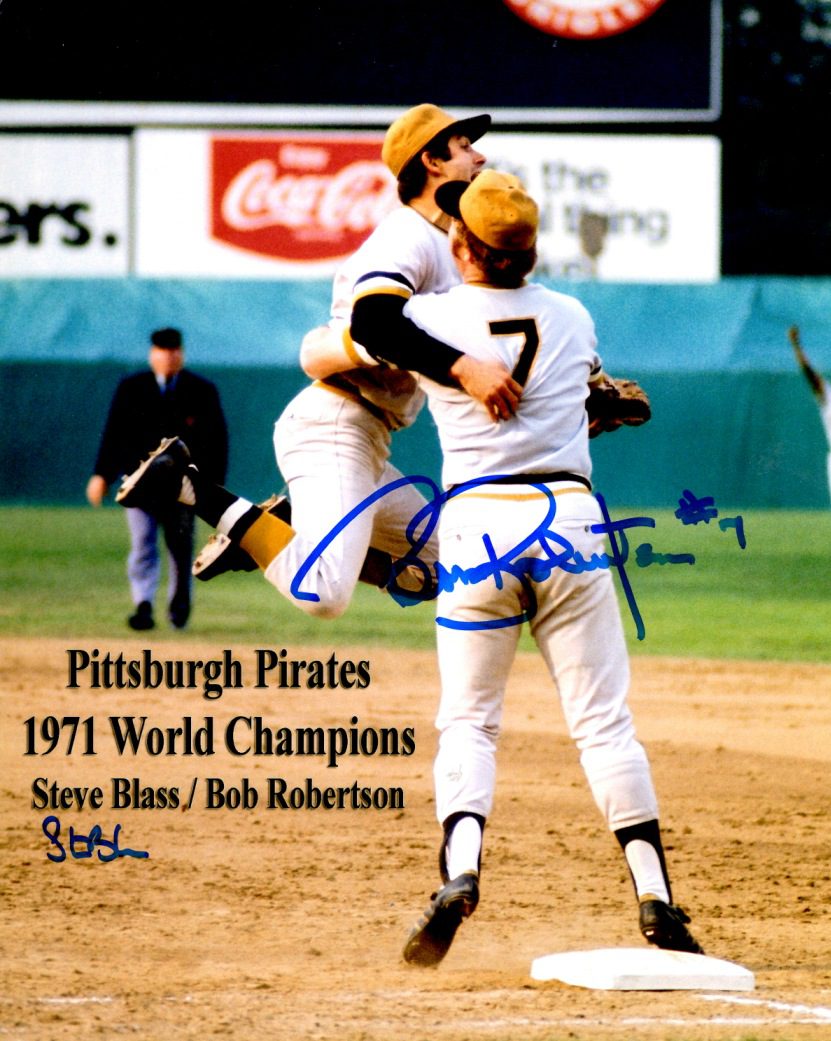 Autographed STEVE BLASS & BOB ROBERTSON 8X10 Photo Pittsburgh Pirates