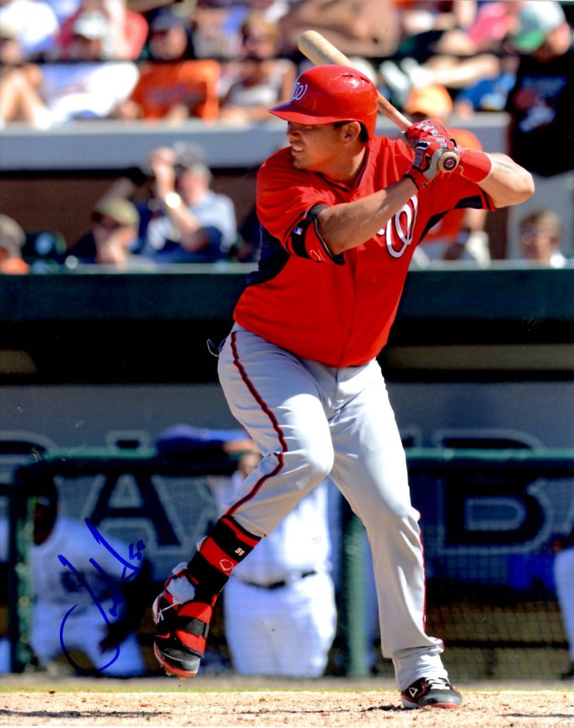 Autographed JOSE LOBATON 8X10 Washington Nationals Photo