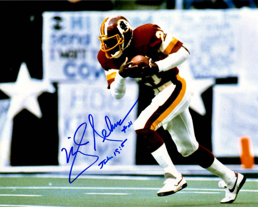 Autographed MIKE NELMS 8X10 Washington Redskins Photo