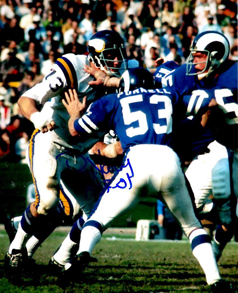 Autographed RON YARY 8X10  Minnesota Vikings Photo