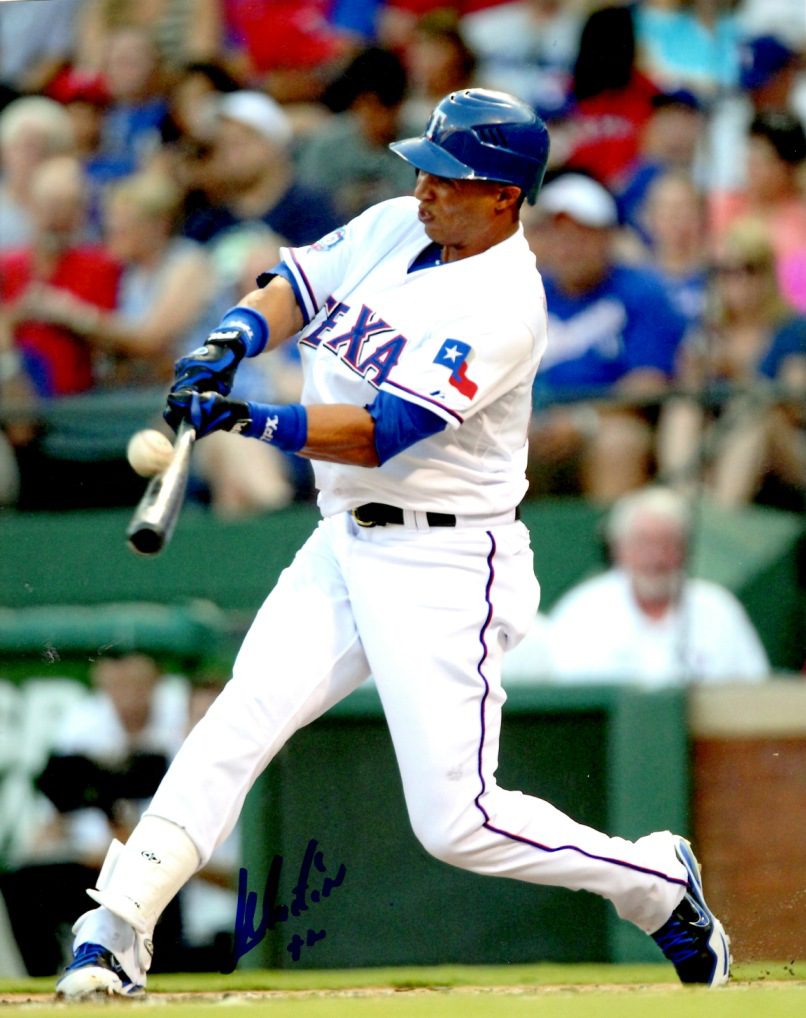 AUTOGRAPHED LEONYS MARTIN 8X10 photo Texas Rangers
