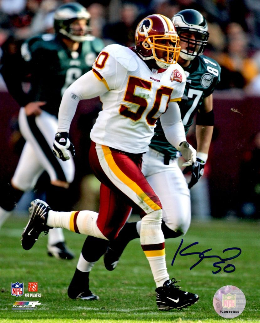 Autographed KHARY CAMPBELL 8x10 Washington Redskins Photo