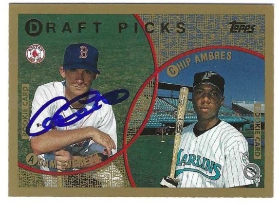 Autographed ADAM EVERETT Boston Red Sox 1999 Topps Card