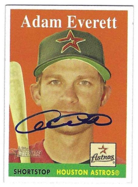 Autographed ADAM EVERETT Houston Astros 2007 Topps Heritage Card