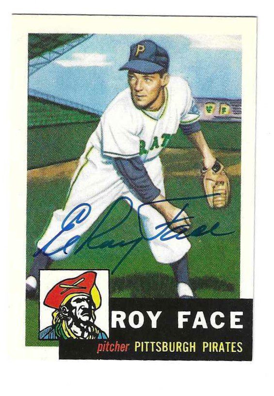Autographed ROY FACE Pittsburgh Pirates1953 Topps Archives Card
