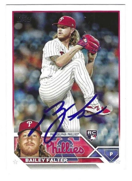 Autographed BAILEY FALTER Philadelphia Phillies 2023 Topps Card